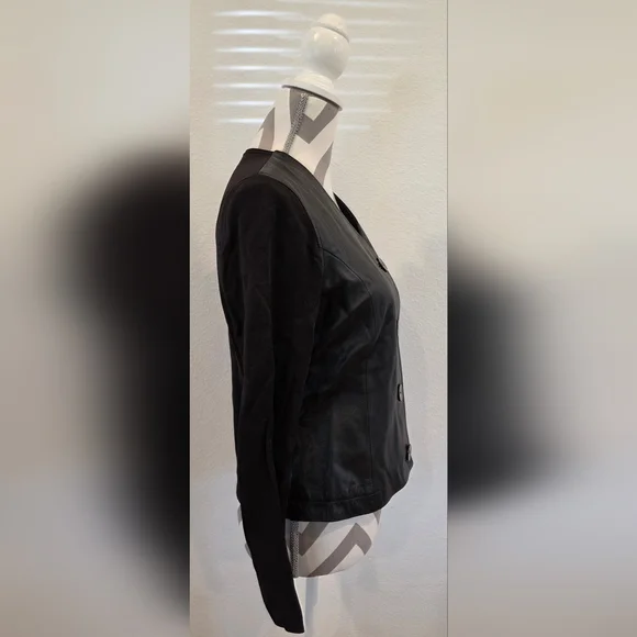 Anne Klein Women's Genuine Leather Jacket Sweater - Item 057 - Picture 6 of 14